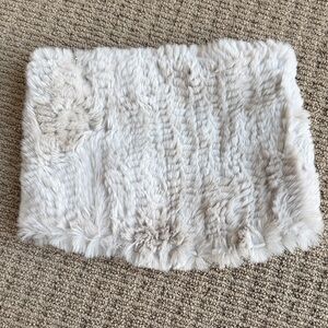 Elegant White Fur Scarf ( Rex Fur )